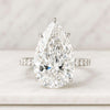 Pave Setting Engagement Ring, Pear Diamond Hidden Halo Engagement Ring