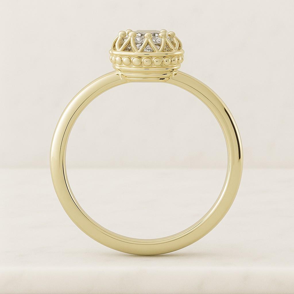 Elongated Oval Moissanite Solitaire Engagement Ring Tulip Basket Set Moval Cut Wedding Ring