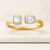 Emerald Cut Diamond Toi Et Moi Engagement Ring