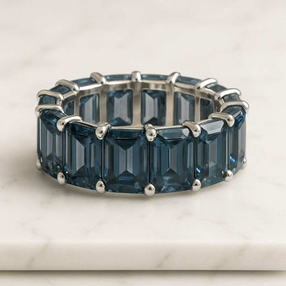 Lab Grown Cushion Eternity Band 14K Gold Stackable Matching Band