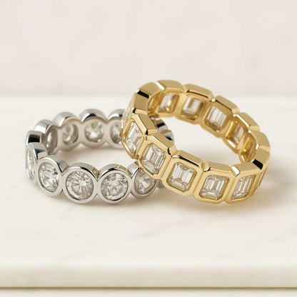 18K Solid White Gold Promise Band Anniversary Gift