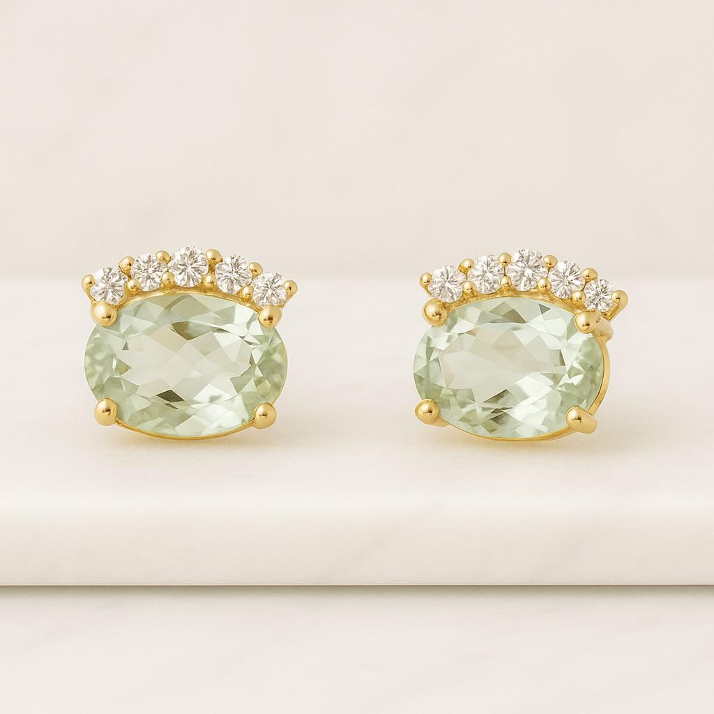 Buy 2.00 CT Oval Cut Half Halo Birthstone Stud Earrings Online