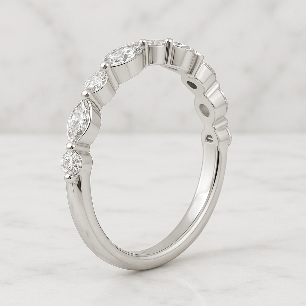 Emerald Cut Colorless Lab Grown Diamond Engagement Ring, Bezel Set Solitaire Wedding Ring