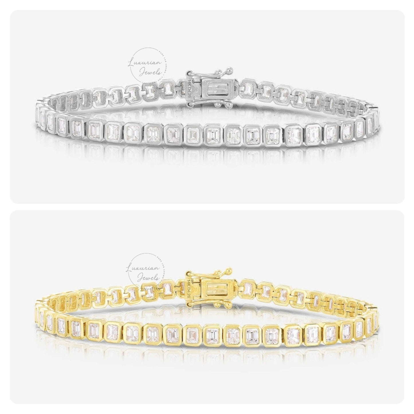 Emerald Cut Diamond, Emerald Bracelet
