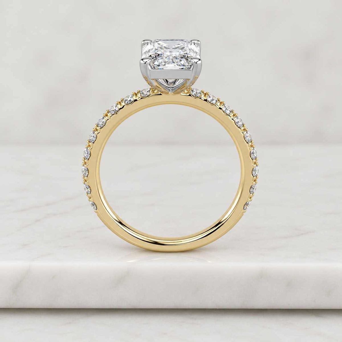 Emerald Cut Diamond Engagement Ring Genuine Lab Grown Diamond Ring