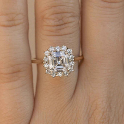 Emerald Cut Lab Diamond Mosaic Ring For Gf