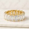 Emerald Cut Moissanite Diamond Eternity Wedding Band