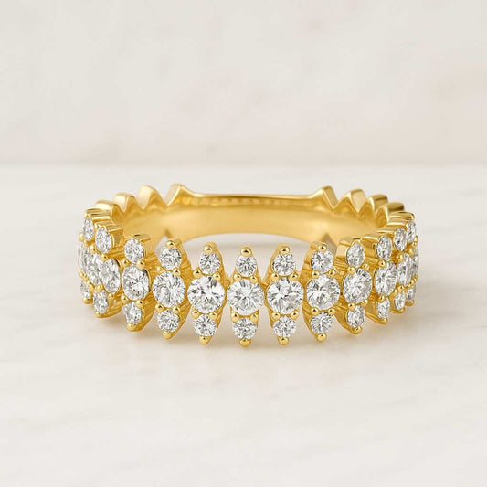 Emerald Cut Lab Grown Diamond Eternity Wedding Band