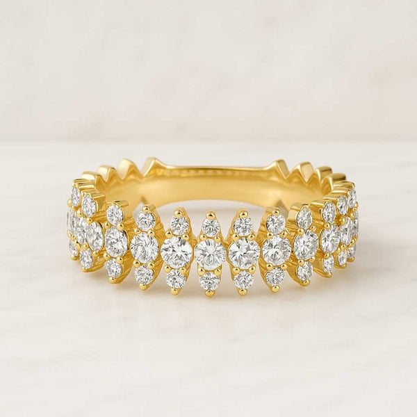 Emerald Cut Lab Grown Diamond Eternity Wedding Band