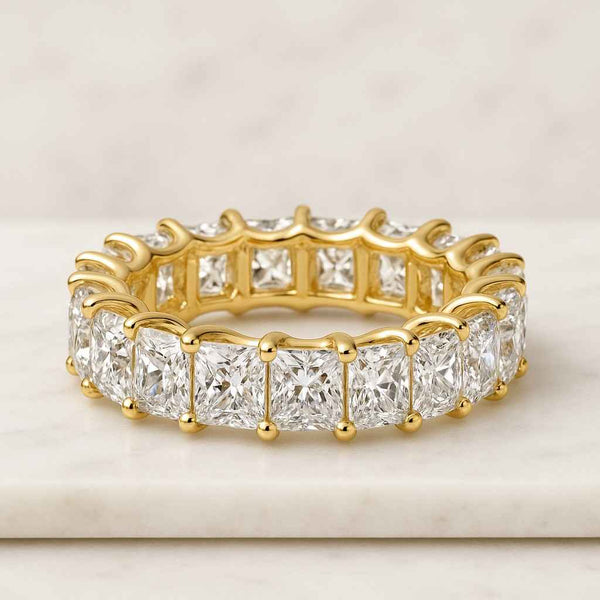 Emerald Cut Lab Grown Diamond Full Eternity Wedding Band
