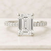 Emerald Cut Pave Half Eternity Diamond Ring