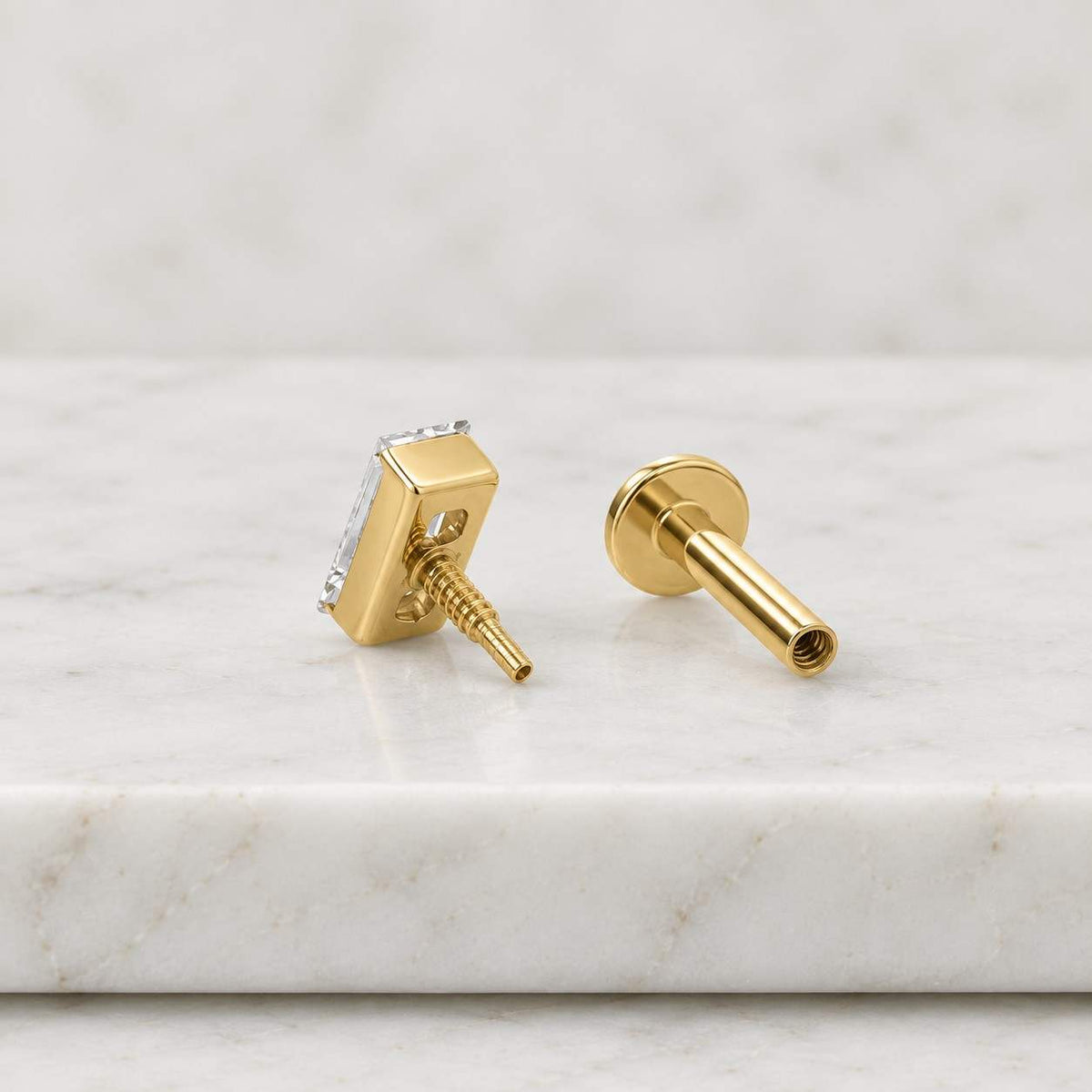 Emerald Cut Lab Grown Diamond Stud Earrings 14K Gold,Emerald Diamond Earrings,Certified Lab Diamond Studs, Anniversary Gift, Luxury Earrings
