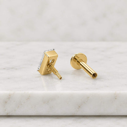 Emerald Cut Lab Grown Diamond Stud Earrings 14K Gold,Emerald Diamond Earrings,Certified Lab Diamond Studs, Anniversary Gift, Luxury Earrings
