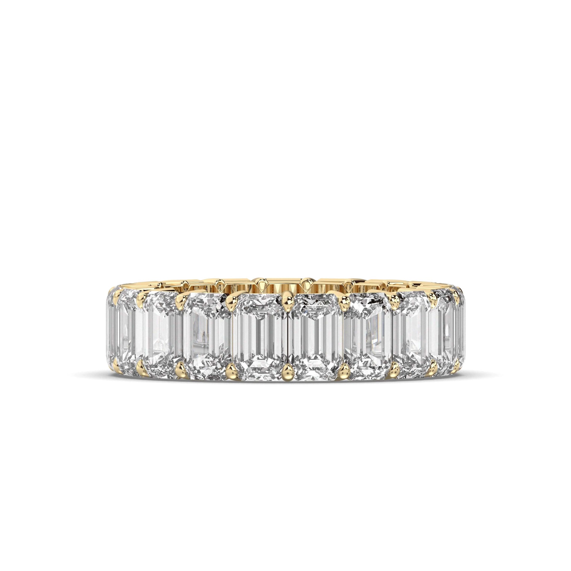 Emerald Cut Moissanite Band For Wife