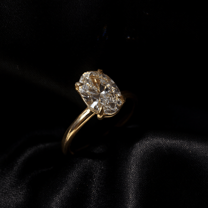 Emerald Cut Moissanite Engagement Ring