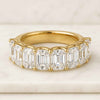 18K Gold Emerald Cut Lab Grown Diamond Anniversary Ring