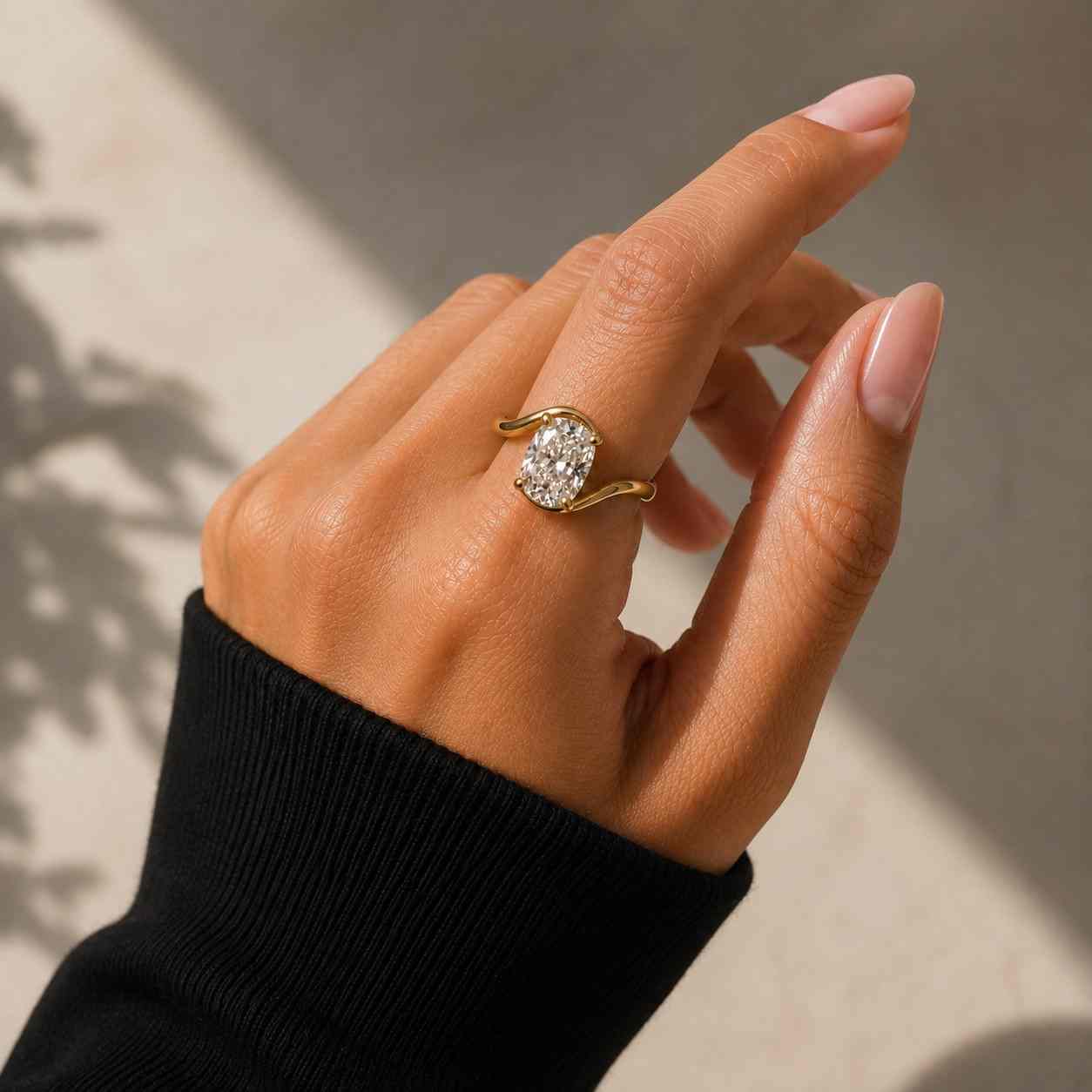 emerald cut solitaire engagement ring, lab grown diamond, split shank, anniversary gift for her 