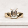 3ct Emerald Lab Grown Diamond Jewelry 18k Yellow Gold Ring for Women