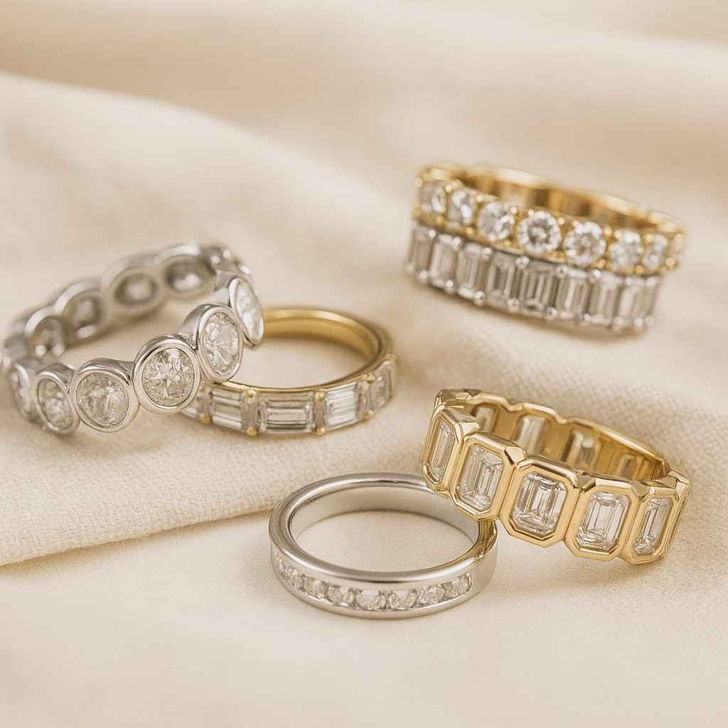 Emerald Diamond Ring Set Stacked Engagement Ring Set Solitaire Engagement Ring For Gifts