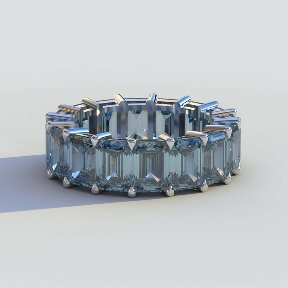 Emerald Diamond Wedding Band