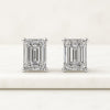 Emerald Cut Lab Grown Diamond Solitaire Stud Earrings