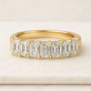 Seven Stone Emerald Cut Lab Diamond Wedding Band