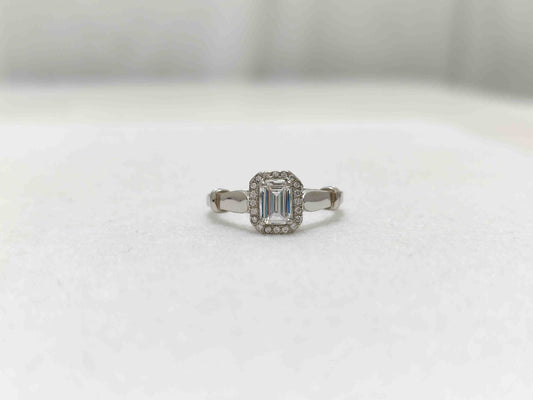 Emerald Round Diamond Ring