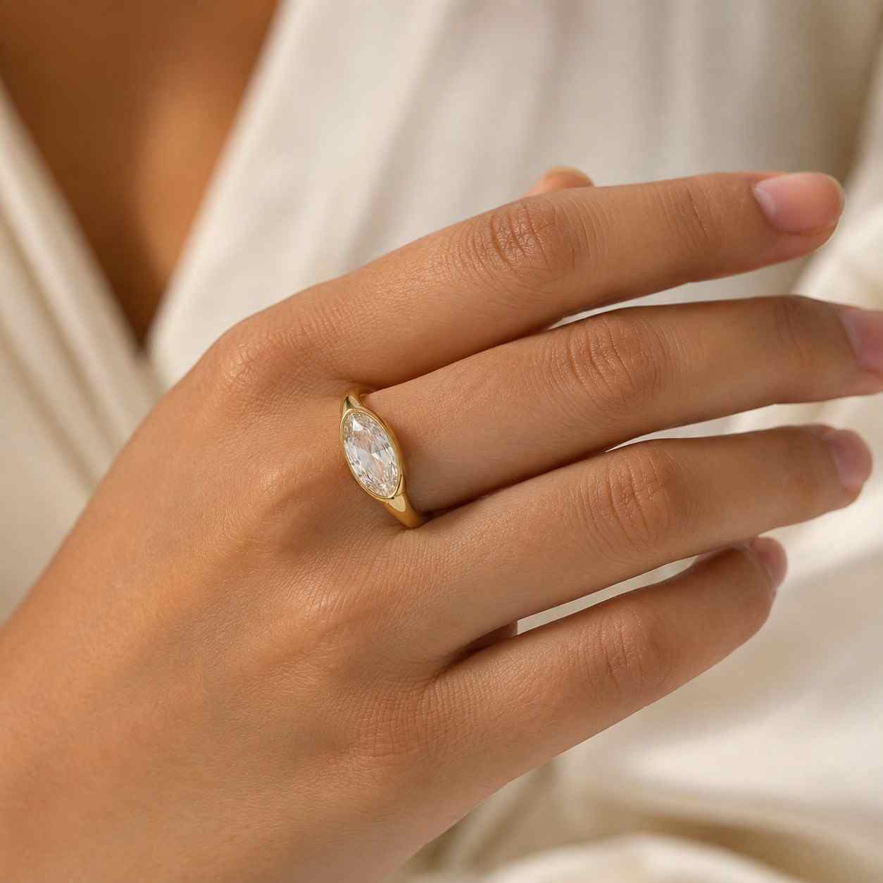 Emerald cut E, VVS2 IGI Certified 14K Yellow Gold Engagement Ring with Round side stones Lab Grown Diamond Ring Perfect gift for her 
