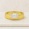 East West Emerald Cut Engagement Ring