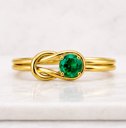 Colombian Emerald Ring Emerald Round Gemstone Rings May Birthstone Jewellery 925 Sterling Silver Engagement
