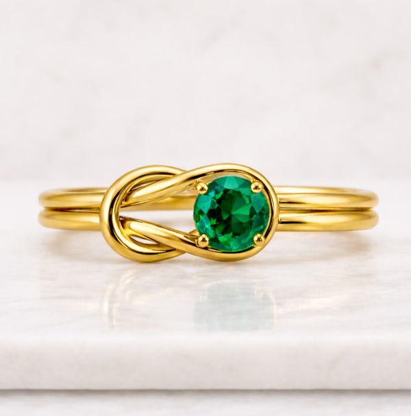Colombian Emerald Ring Emerald Round Gemstone Rings May Birthstone Jewellery 925 Sterling Silver Engagement
