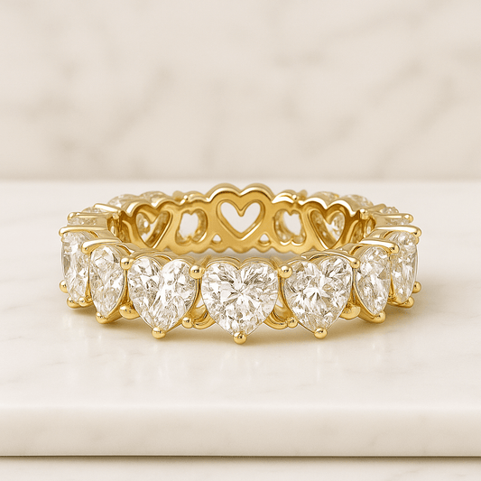 Heart Shaped Diamond Eternity Wedding Band for Her