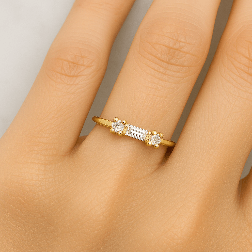 Round Cut Lab Grown Diamond Open Cuff Band