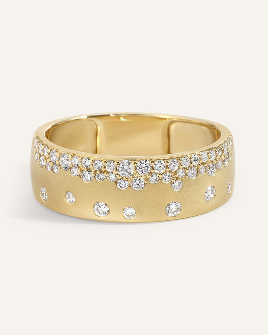 Round Cut Moissanite Diamond Cigar Band