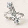Princess Cut Lab Grown Diamond Cluster Engagement Ring