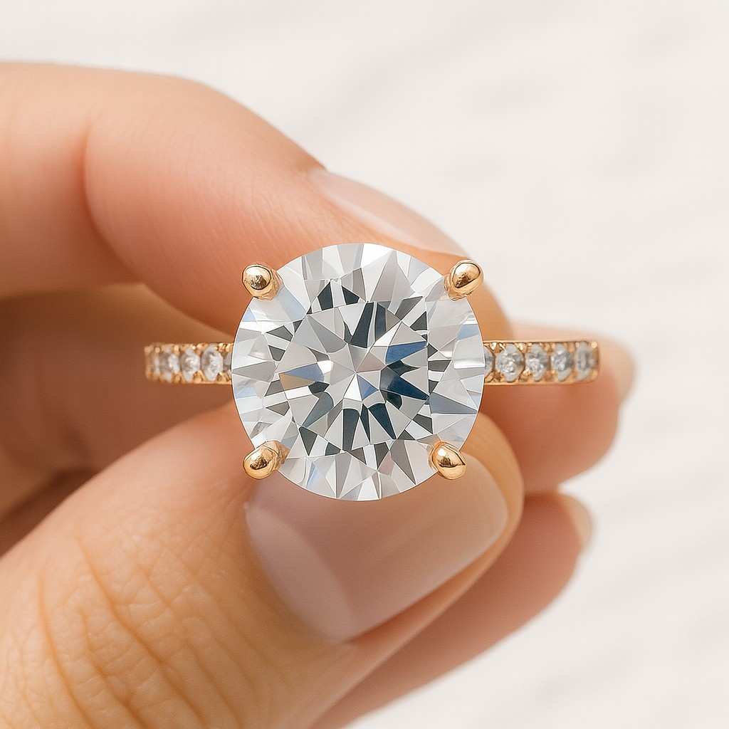 Engagement Ring Set Bridal Set for Her Real Lab Grown Diamond Wedding Rings Double Row Anniversary Ring Set