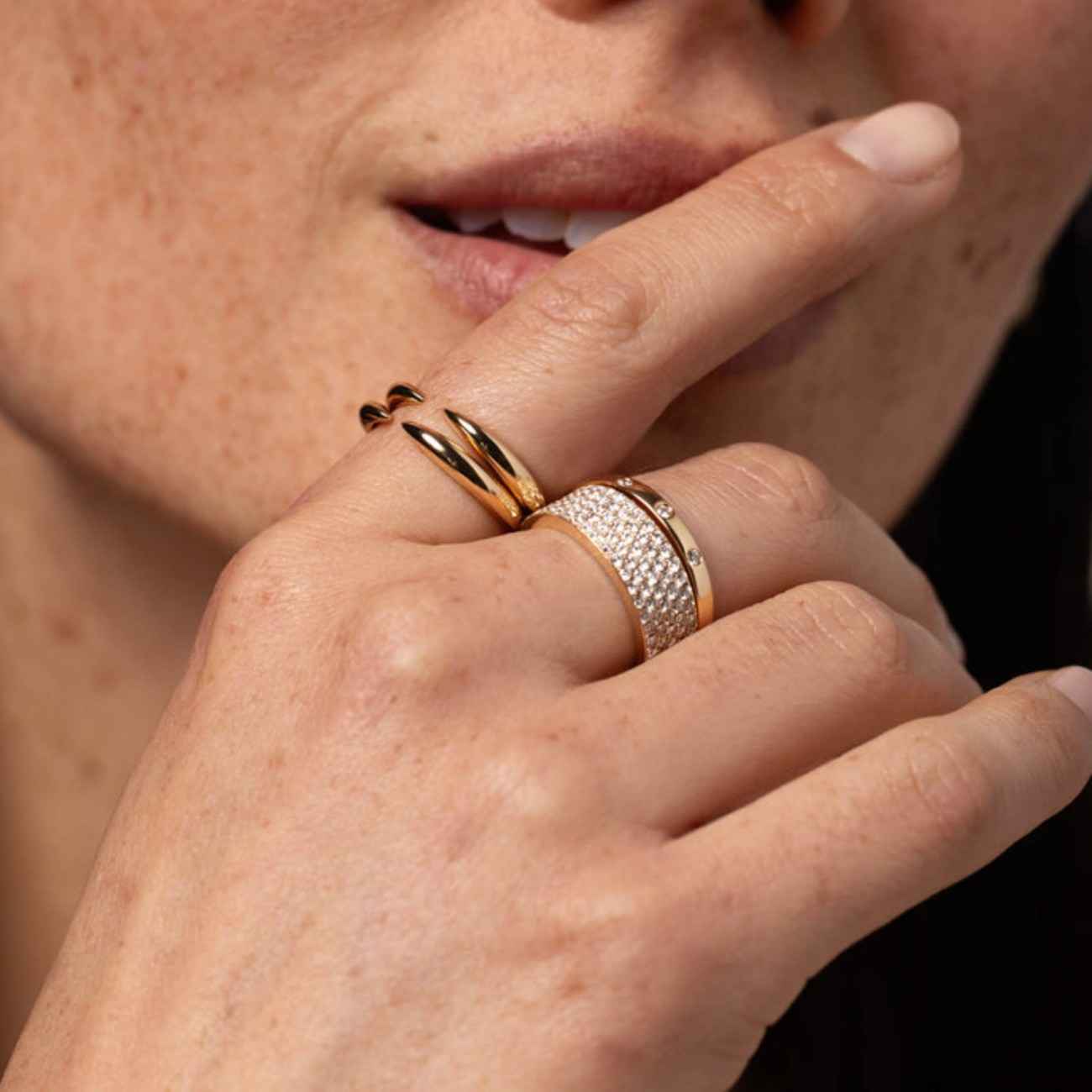 Engagement Ring Womens Cuff Stacking Ring Lab Grown Diamond Wedding Band