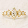 Bezel Set Marquise Cut Diamond Half Eternity Wedding Ring