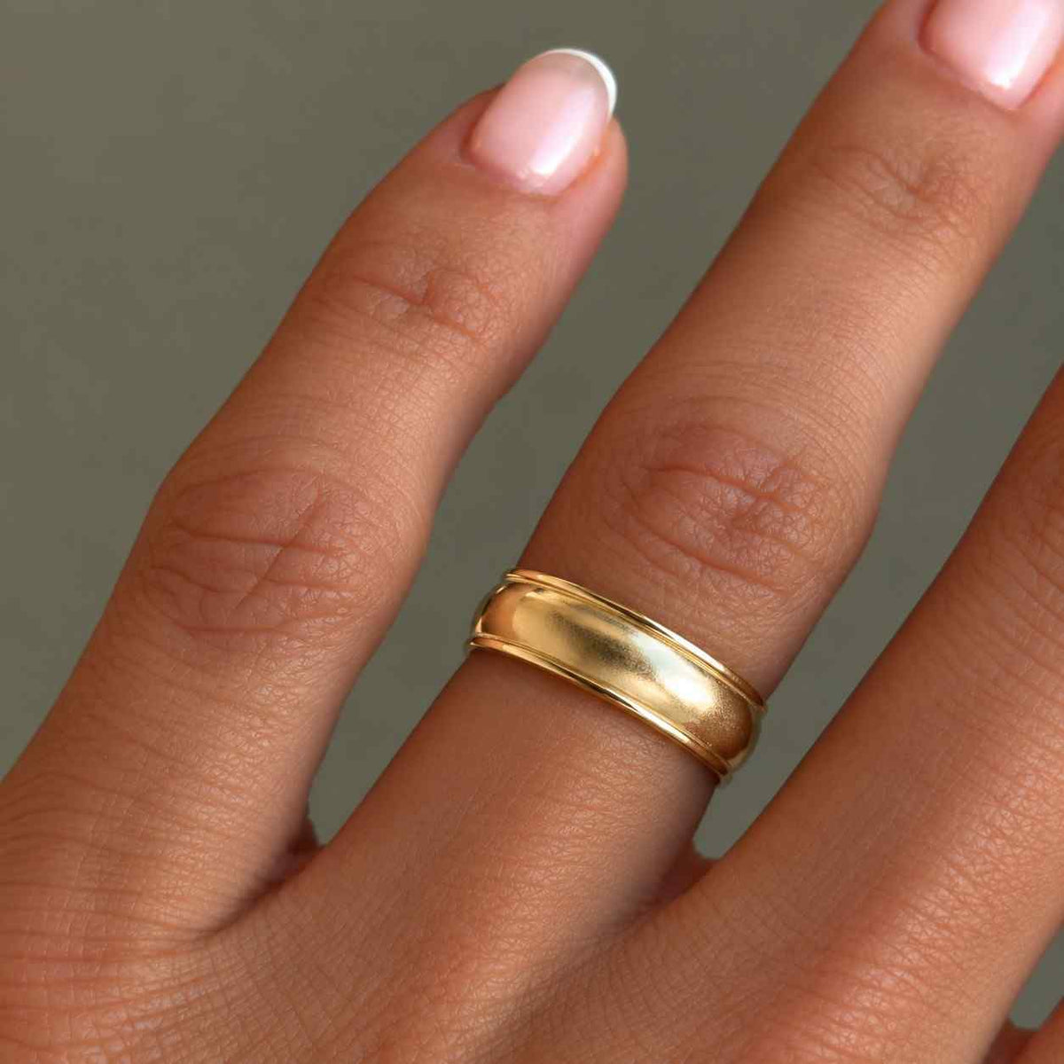 Engraved Wave 14k Yellow Solid Gold Wedding Band Women & Men Wavy Strip Chunky Gold Ring Ocean inspired Wide Gold Band Nautical Promise Ring
