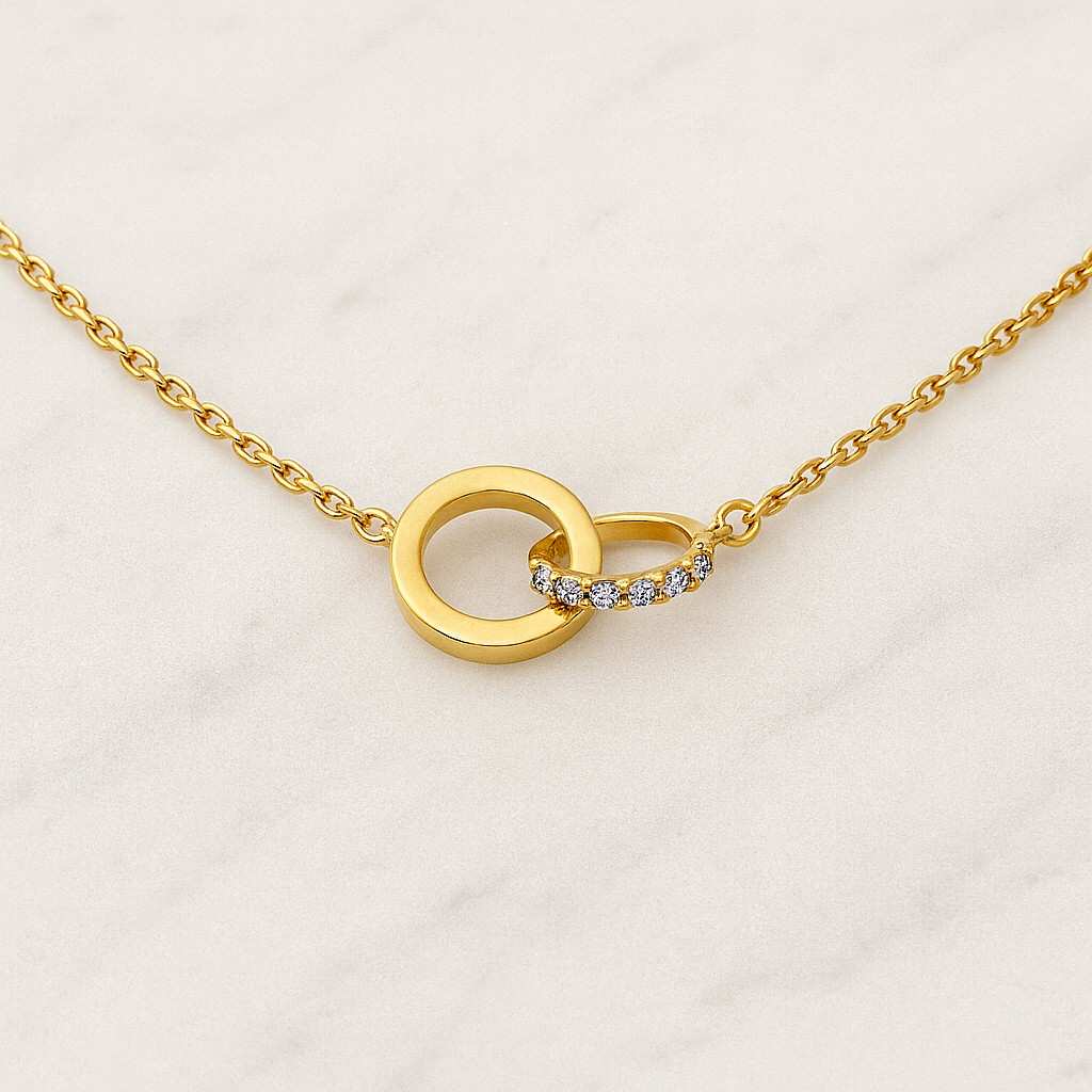 Eternity Circle Necklace Infinity Necklace Minimalist Jewelry Linked Circles Necklace Connected Circles Interlocking Rings