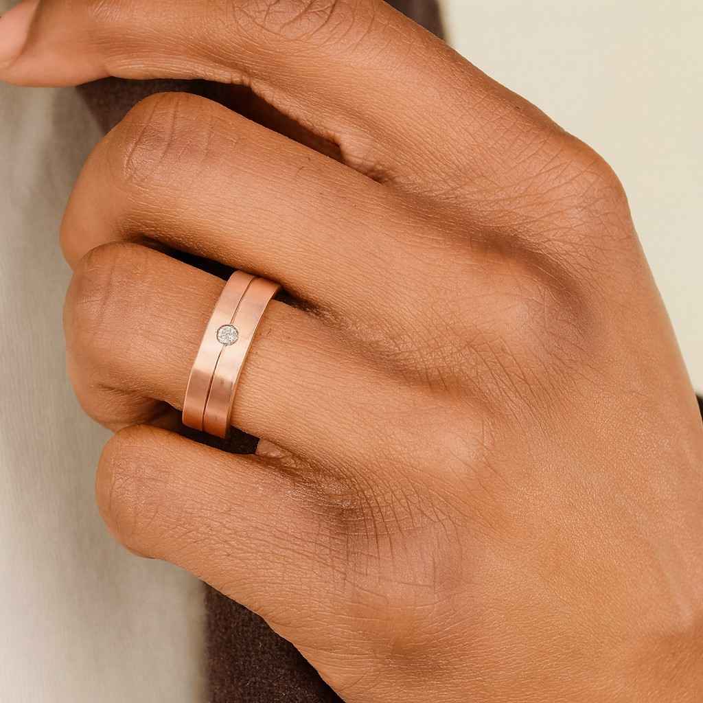 Eternity Round Cut Lab Grown Diamond Ring F Color VS Clarity SGI Certificate Diamond Prong Set 14K Solid Gold 4MM Eternity Unisex Band Gift