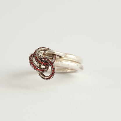 Eternity Statement Ring Gold Interlocking Zircon Ring