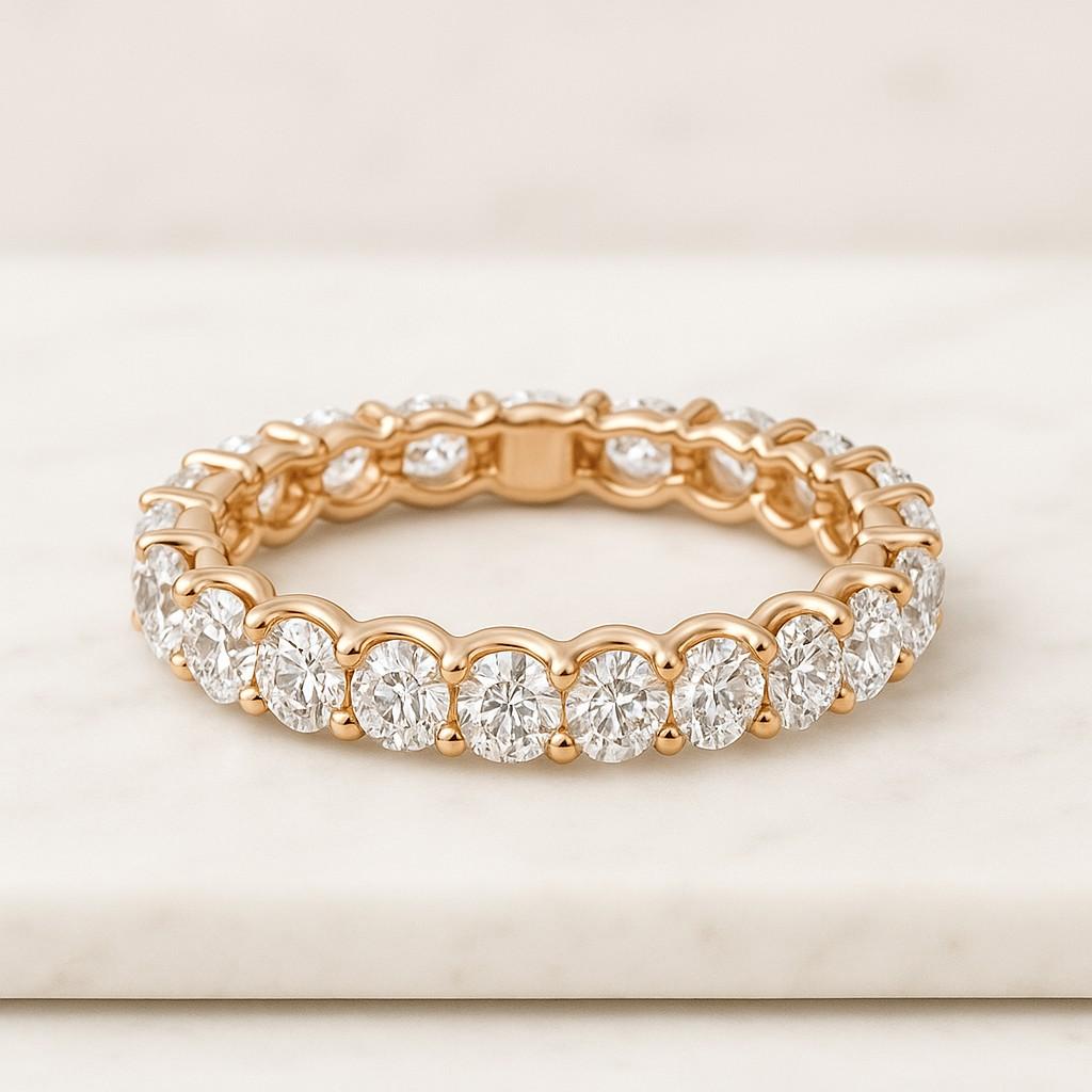 Eternity Wedding Band 3.0mm Round Sterling Silver Ring