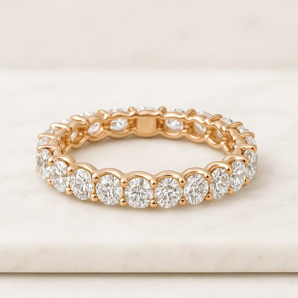 Eternity Wedding Band 3.0mm Round Sterling Silver Ring