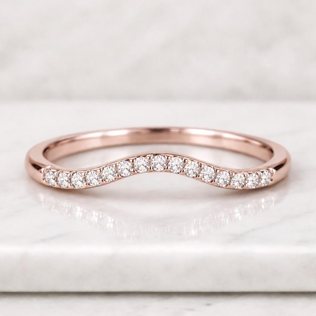 european cut diamond wedding band for engagement ring