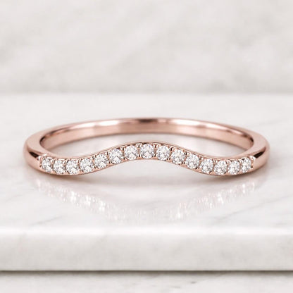 European Cut Diamond Wedding Band for Engagement Ring