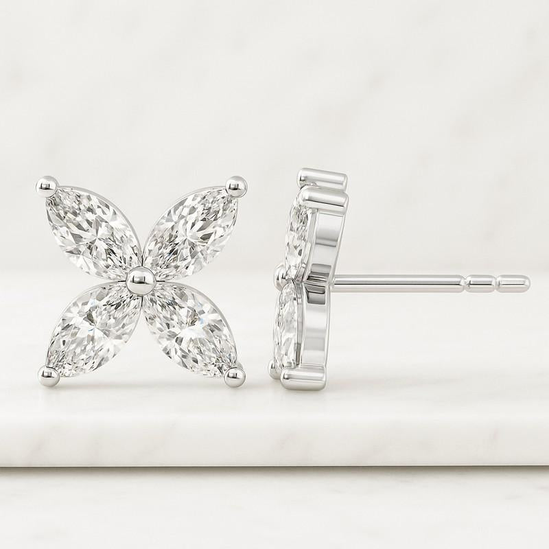 Everyday Push Back Diamond Stud Earring Gift For Her