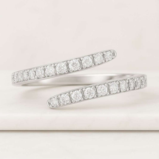 Everyday Wear Dainty Ring For Women Multi Shape Lab Grown Diamond Bypass Ring