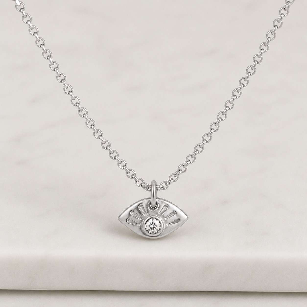 evil eye necklace /14k gold evil eye necklace /diamond evil eye jewelry with sapphire / good luck necklace / evil eye charm
