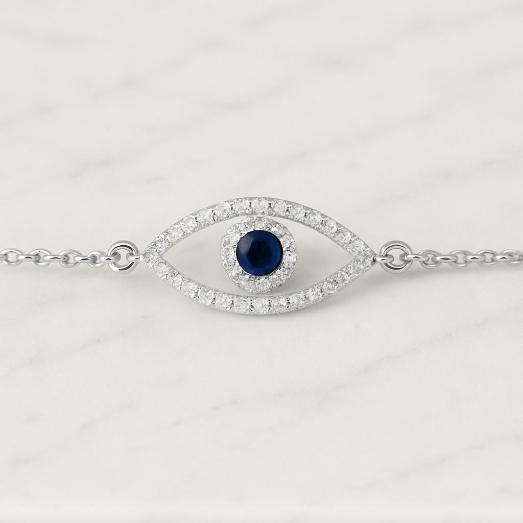 Gold Plated Stainless Steel Evil Eye Charm Bracelet